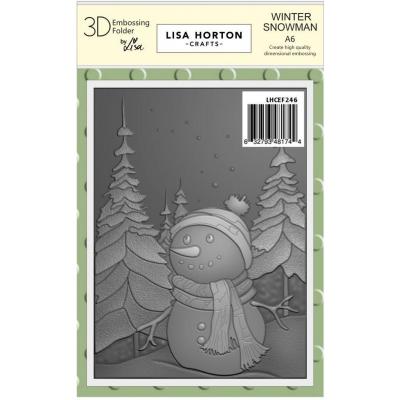 Lisa Horton Crafts 3D Embossing Folder - Winter Snowman